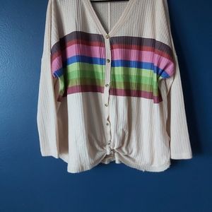 Waffle knit light weight blouse,NWOT